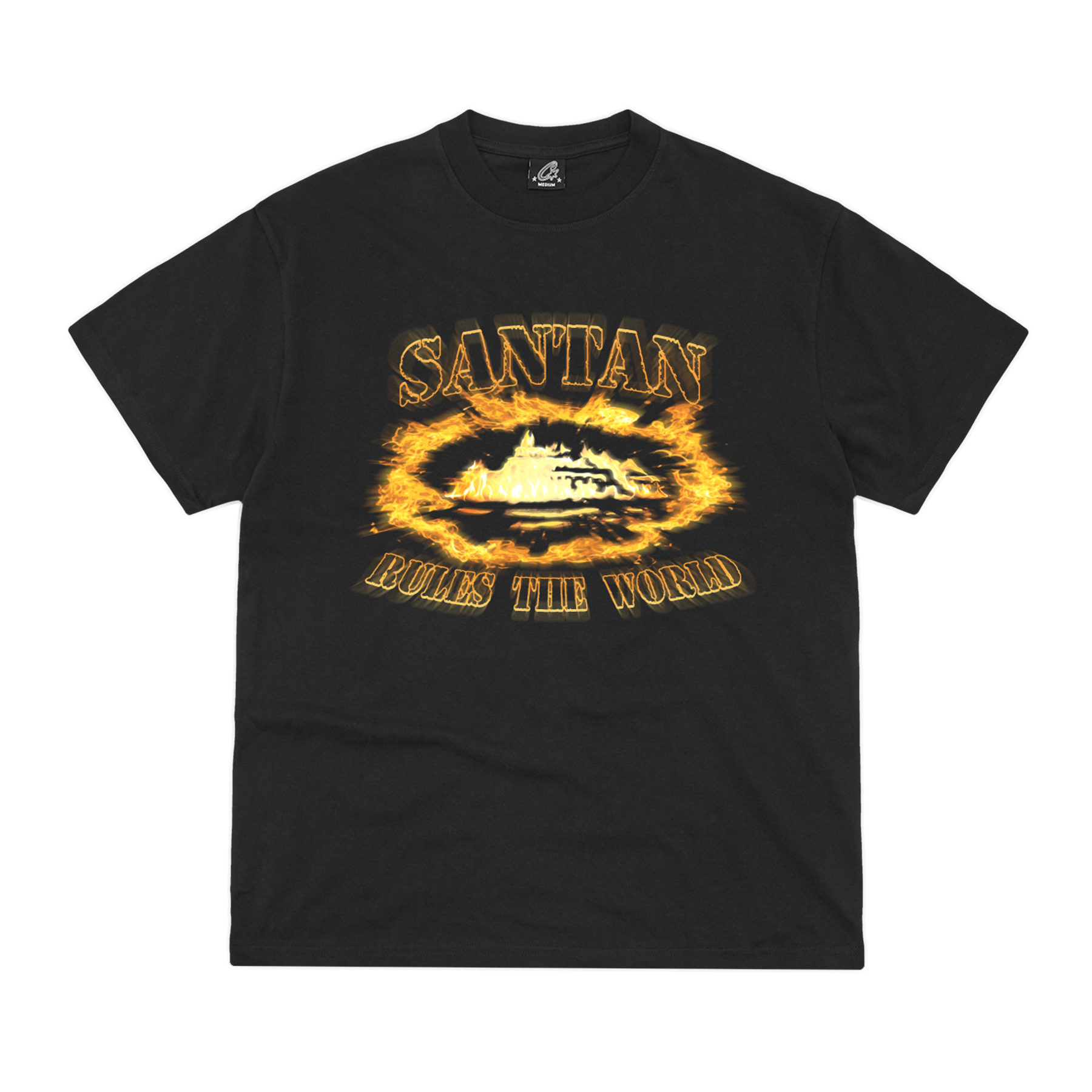 Santan Alcatraz Tee (Black/Orange Flame) - Dave Official Store